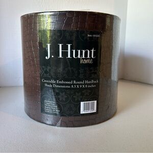 J. Hunt Home Crocodile Embossed Round Hardback Lamp Shade 8.5 x 9 x 8 inches